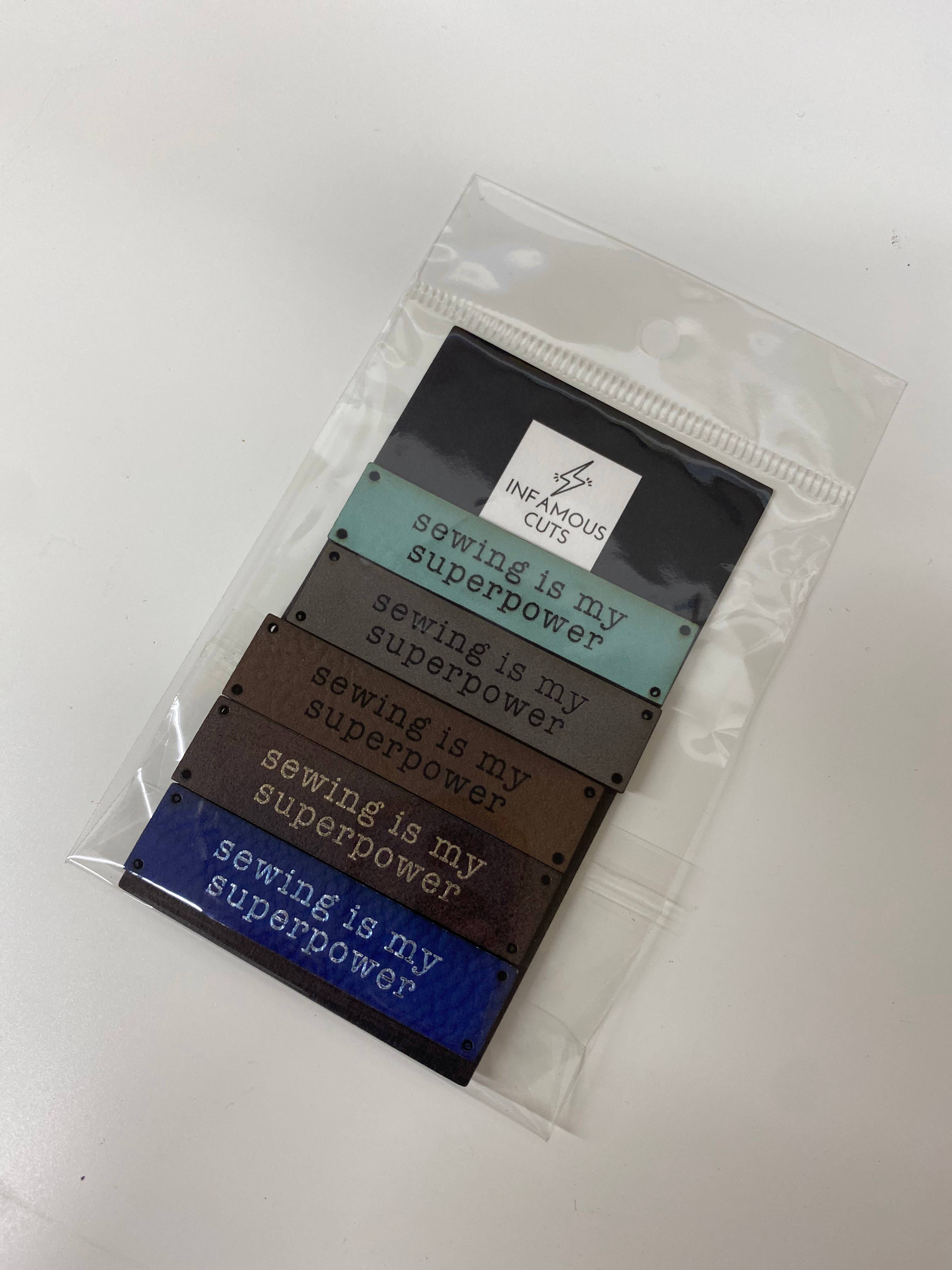 Infamous Cuts - Wholesale Craft Supplies - Sewing is my Superpower — Leather Sewing Label1