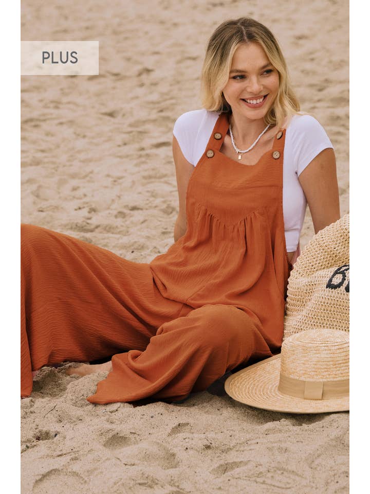 Oddi - Wholesale Jumpsuit - Women's - Plus Solid Button Sling Jumpsuit5