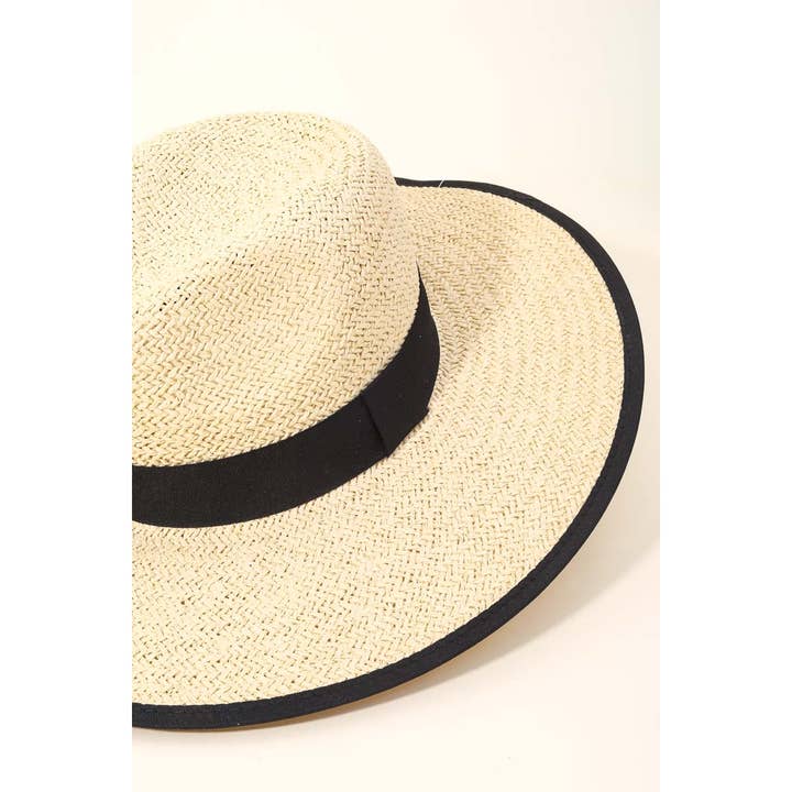 Anarchy Street - Wholesale Straw Hat - Women's - Straw Braided Ribbon Band Fedora Hat1