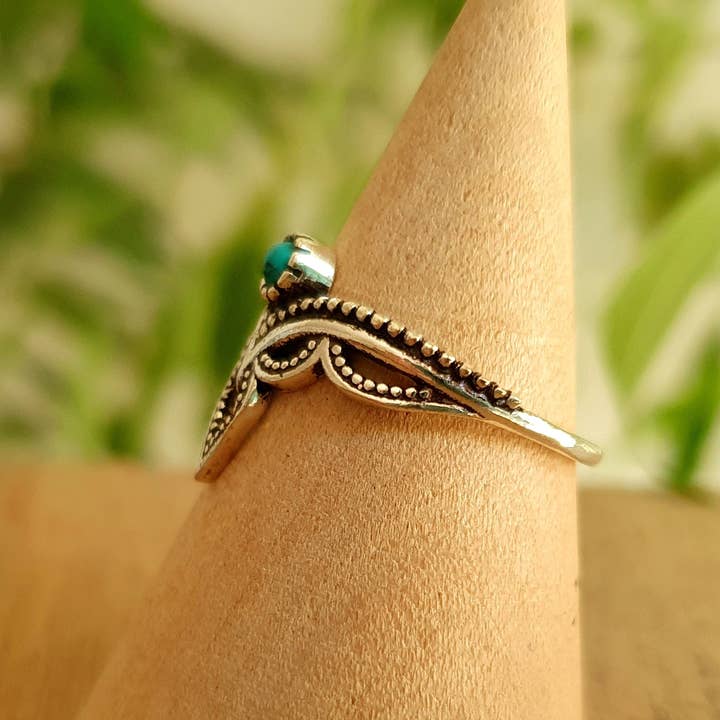 Kaali Boutique – wholesale Band/stacked ring – Ethnic style Silver & Turquoise / Boho / Bohemian / Psy / Rustic / Tribal / Gypsy / Festival / Healing / Festival3