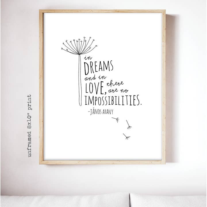 I drømme og i kærlighed - 8x10 Print for engroshandel hos Raincity Prints