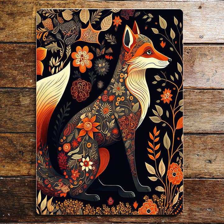 The British Metal Signs Company - Wholesale Sign - Fox leaves flowers Metal Sign plaque