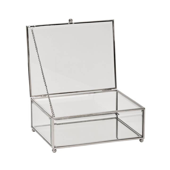 Creative Gifts International Inc. - Wholesale Jewelry Box/Organizer - Claro Hinged Glass Box, 5.5"1