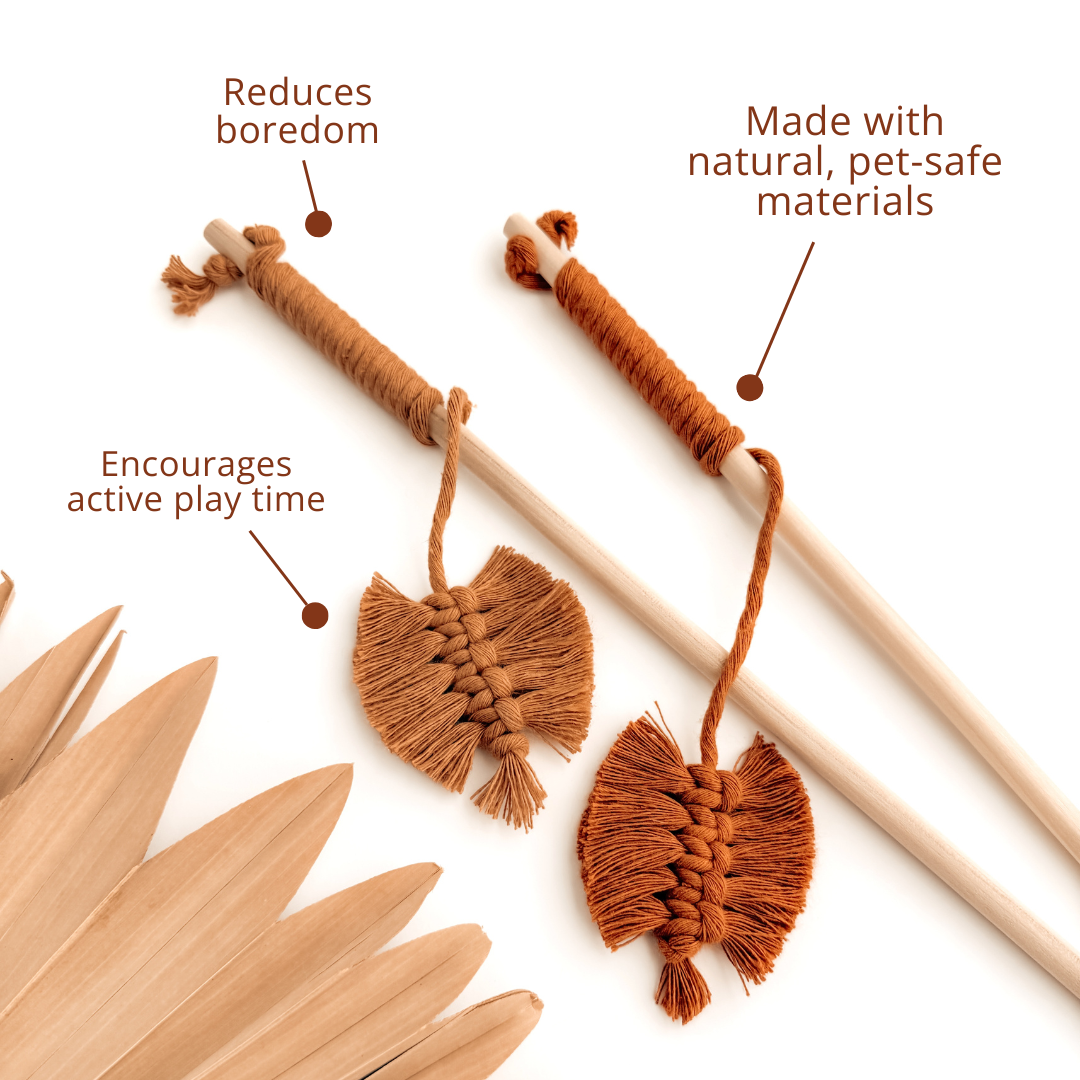 Meraki The Studio Co. - Wholesale Pet Toy - Cat - Macrame Cat Wand Teaser Toy | Gifts for Pets & Kitten Lovers4