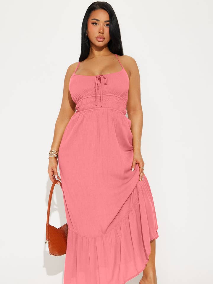 5besties inc - Wholesale Dress - Women's - TIERED A LINE SMOCKED MAXI DRESS