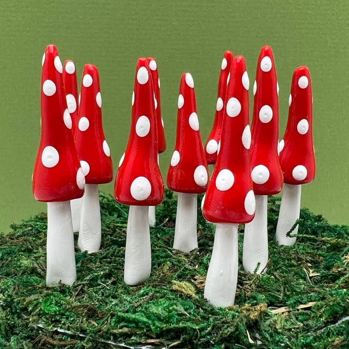 Fairy Garden Miniature Mushroom Plant Picks - Gnome Style for wholesale by Mystical Woodlands