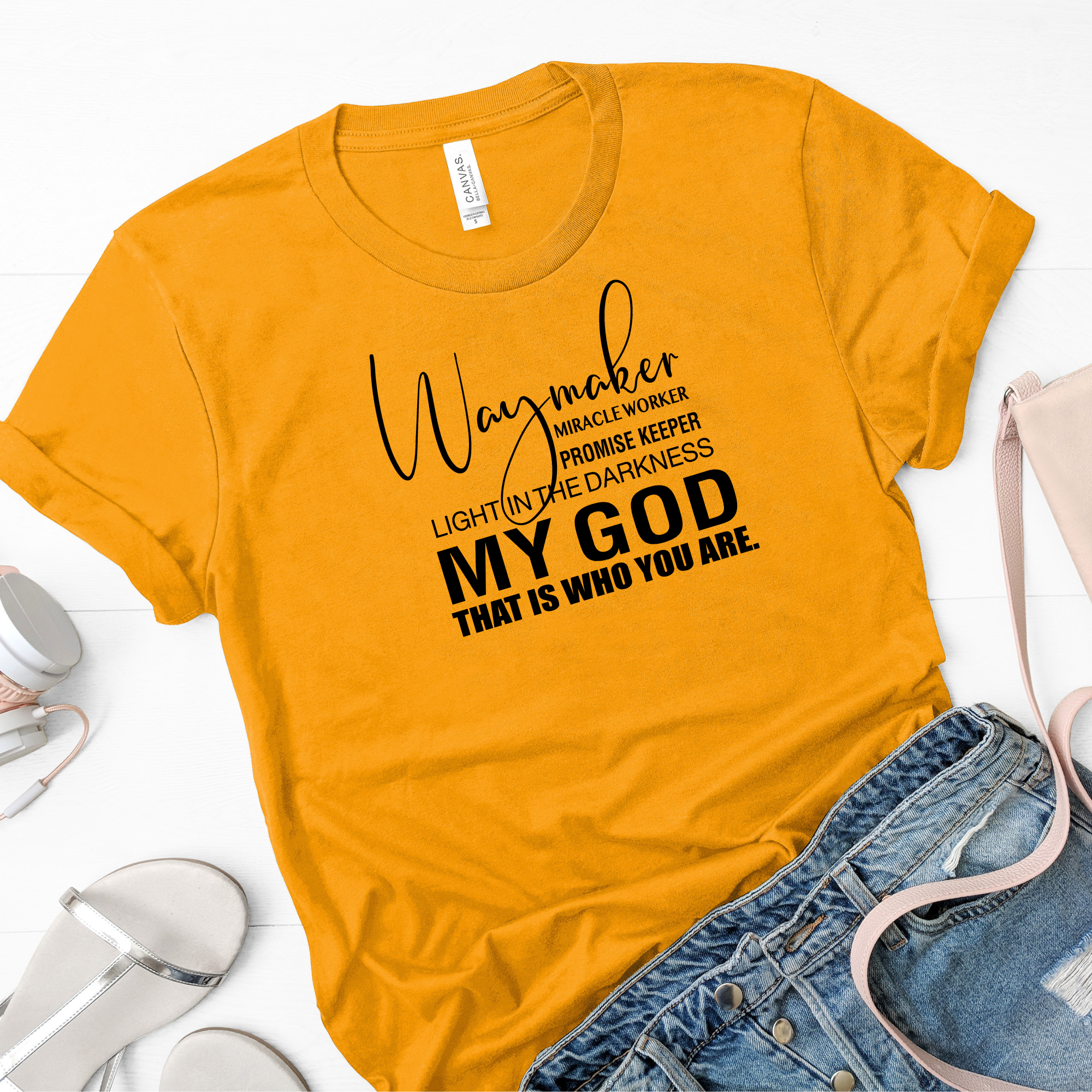 Love Ann Joy Apparel, LLC - Wholesale T-shirt met print - Dames - Waymaker Geloofsinspirerend Christelijk T-shirt - Wonderwerker1