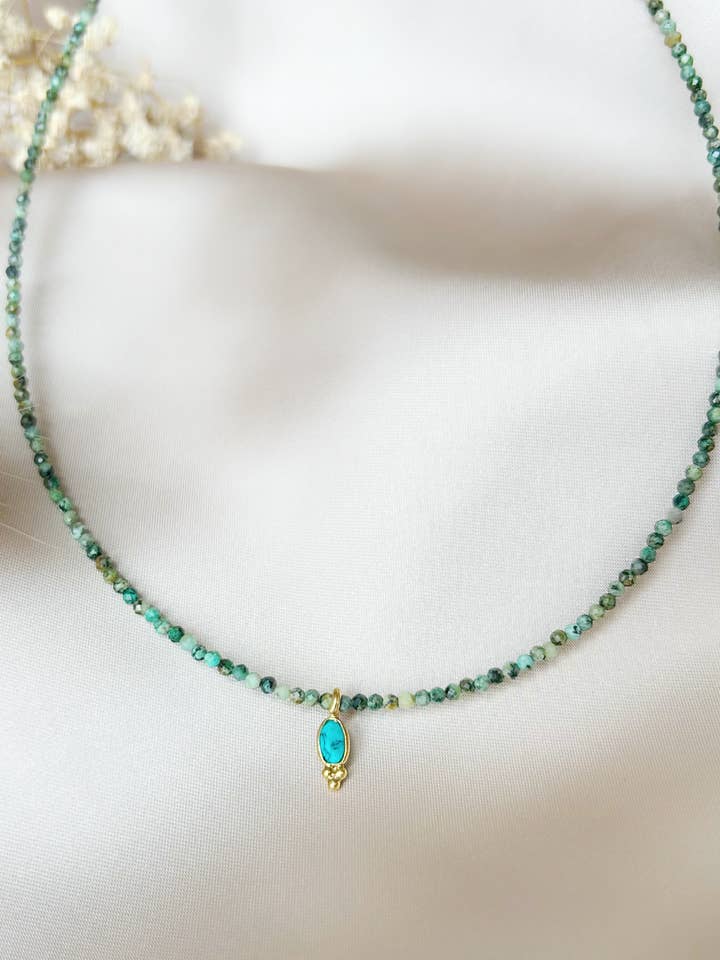 Colar Omaha - Turquesa por atacado de Malaco