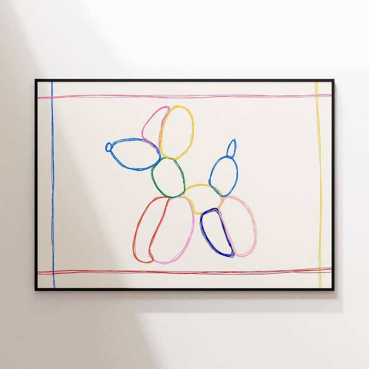 Balloon Dog Retro Print for wholesale by Fab Gab