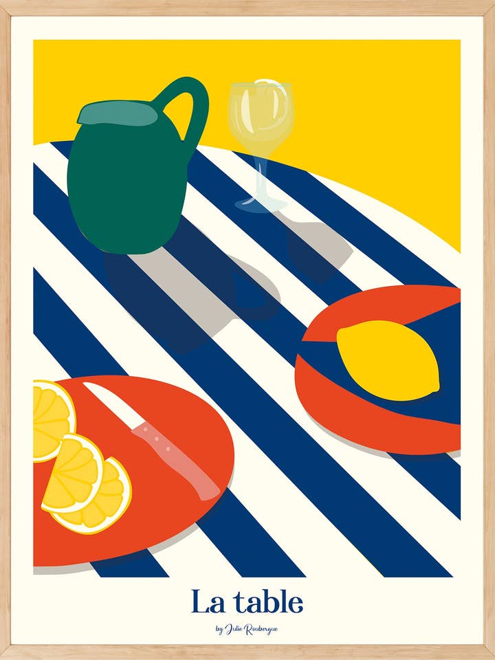 SUMMER TABLE POSTER, Art Illustration 30x40cm for wholesale by Julie Roubergue