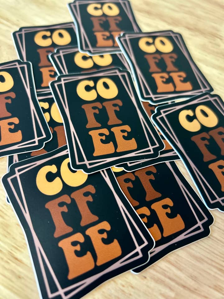 Coffee sticker • black for wholesale by Axle Rose Co