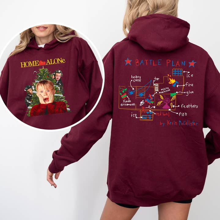 TheKingShirt - Wholesale Graphic Sweatshirt - Women's - Kevin Mccallister Battle Plan Christmas - Home Alone
