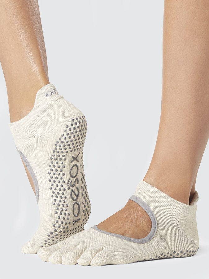 Toesox Women's Bellarina Half Toe Grip Mary Jane Yoga Socks