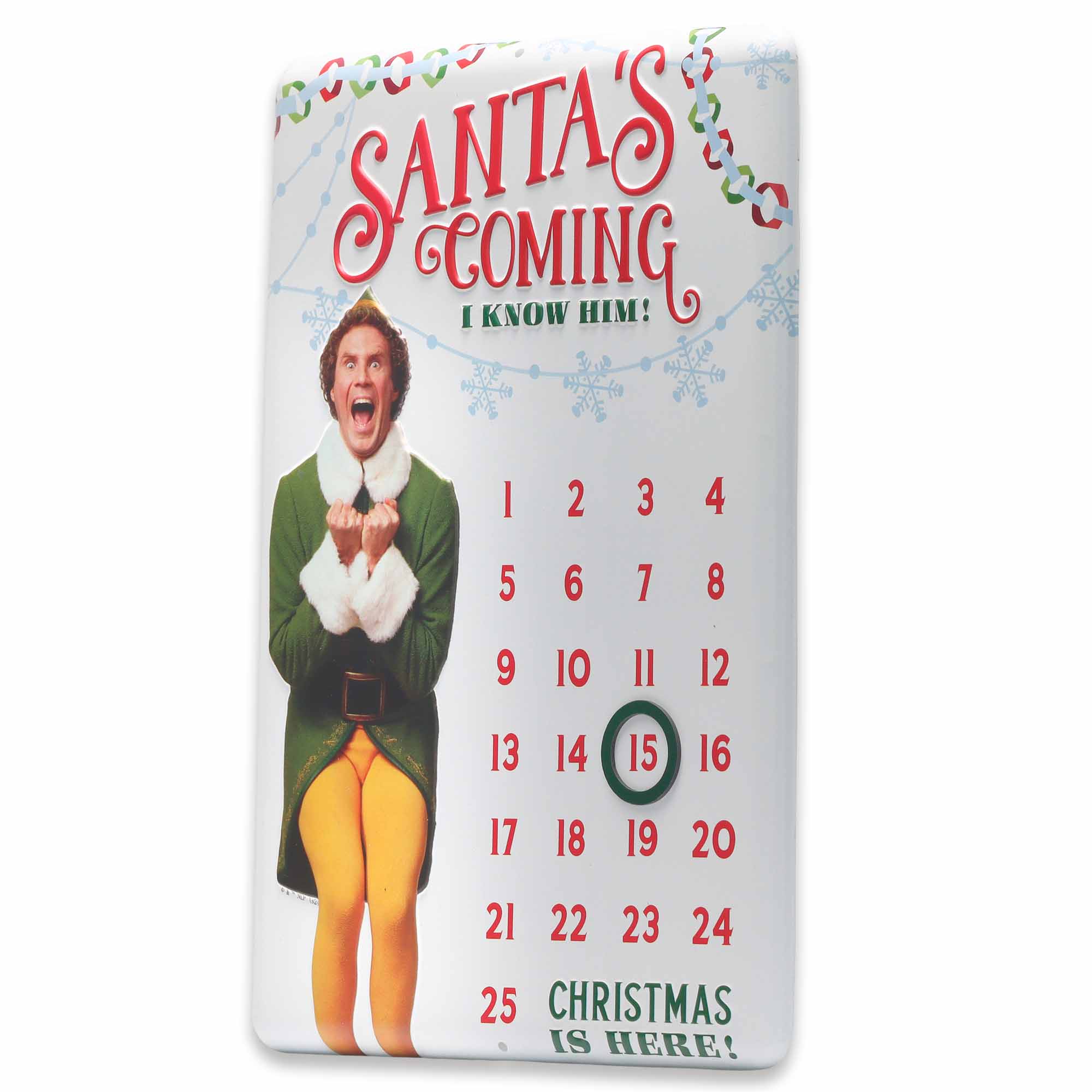 Open Road Brands, LLC - Wholesale Calendar - Elf Christmas Countdown Calendar Metal Sign1