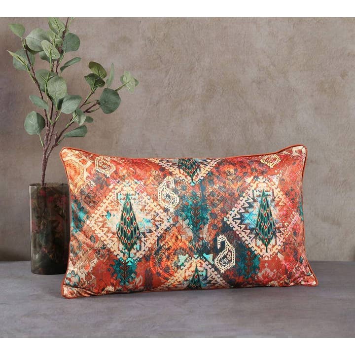 Rustic Charm 8 x 16 Velvet Cushion Cover for wholesale by India Circus