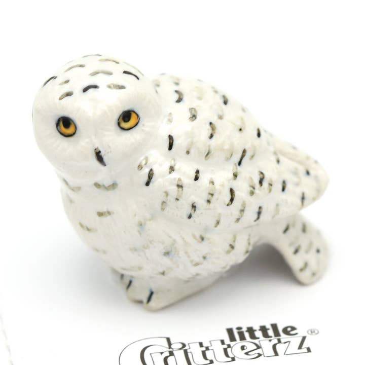 Little Critterz - Wholesale Decorative Figurine - Ghost Snowy Owl Porcelain Miniature0