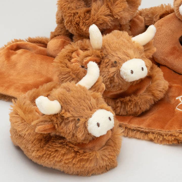 Jomanda Soft Toys & Accessories - Wholesale Slippers - Baby - Horny Highland Cow Plush Baby Soft Slippers House Shoes1