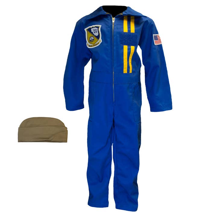 Trooper Clothing - Wholesale Costume - Kids - BLUE ANGELS YOUTH FLIGHT SUIT W GARRISON CAP