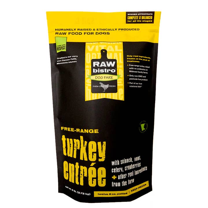 🦃 Raw Frozen Turkey Entrée – 6 lb Bag (8 oz Patties) for wholesale by Raw Bistro Pet Fare