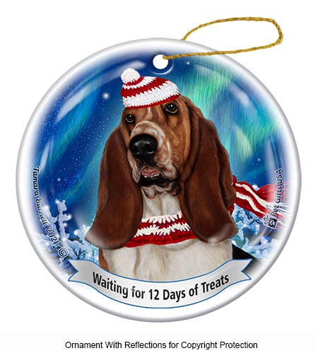 Pet Gifts USA, LLC – wholesale Prydnad – Basset Brun/Vit Serie 5 Julprydnad0
