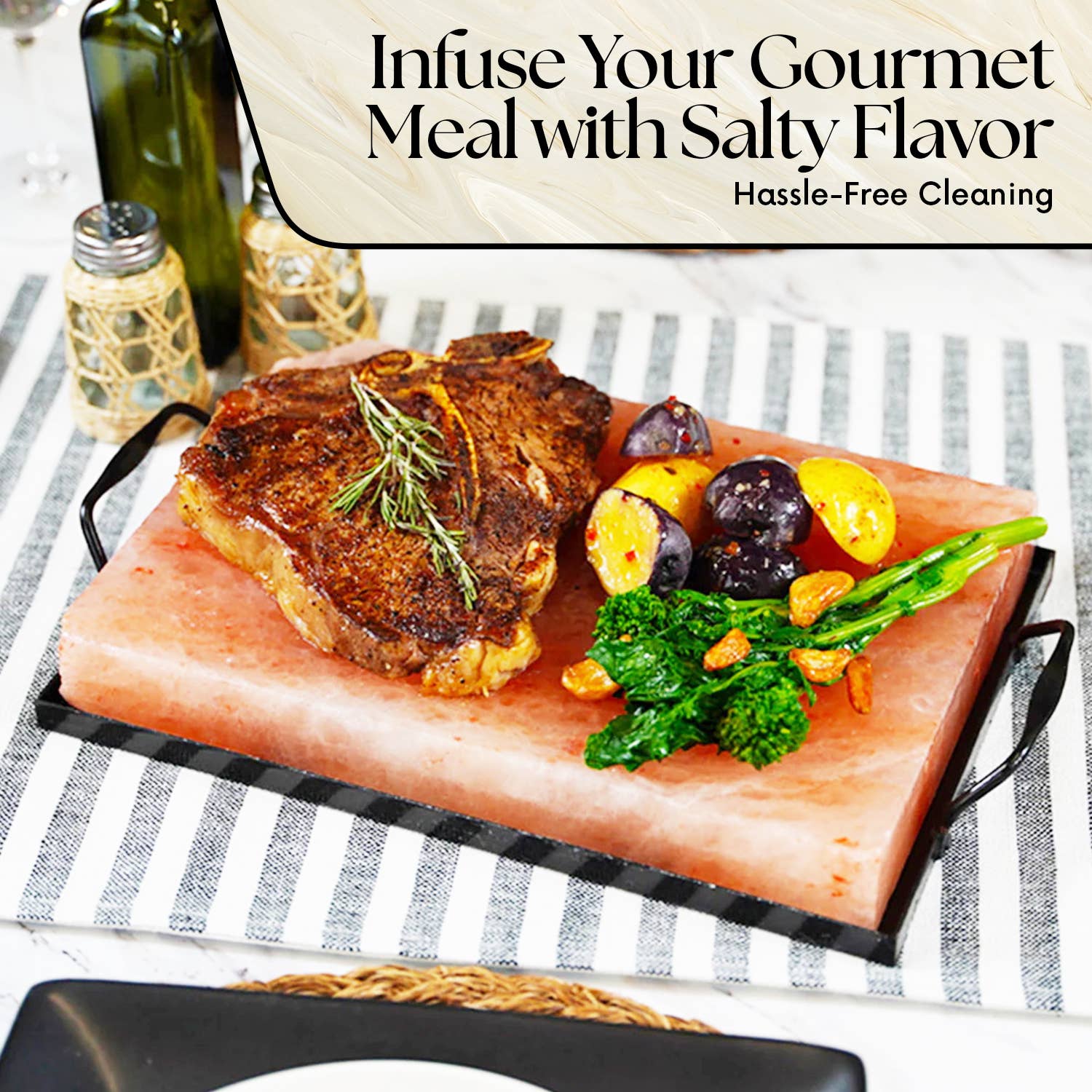 UMAID PRODUCTS - Vente Planche à découper - Bloc de cuisson en sel rose de l'Himalaya naturel avec support en acier inoxydable5