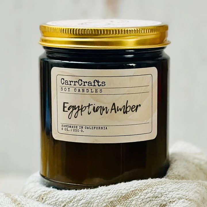 Egyptian Amber Soy Candle for wholesale by CarrCrafts Home and Body