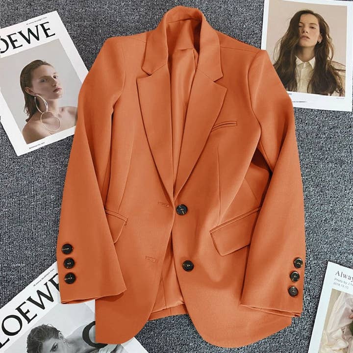 Sheer Trend - Wholesale Blazer - Women's - Solid Color Minimalist Stylish Versatile Blazer