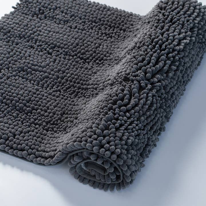 Kasentex - Vendita all'ingrosso Tappetini da bagno - Tappeto da bagno in ciniglia soffice con design geometrico e fondo antiscivolo28