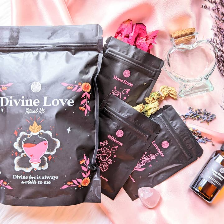 Goddess Provisions - Wholesale Meditation Supplies - Divine Love Ritual Kit, Love Spell, Self Love Ceremony, Pink