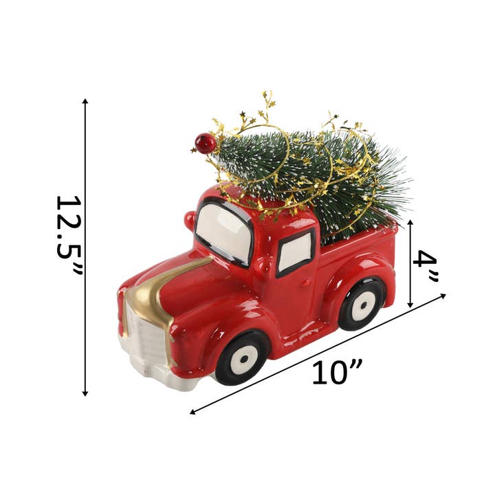 Flora Bunda Inc - Wholesale Christmas Decoration - Xmas Tree in Ceramic Red Truck
