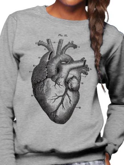 Moletom unissex com diagrama anatômico do coração por atacado de Boredwalk