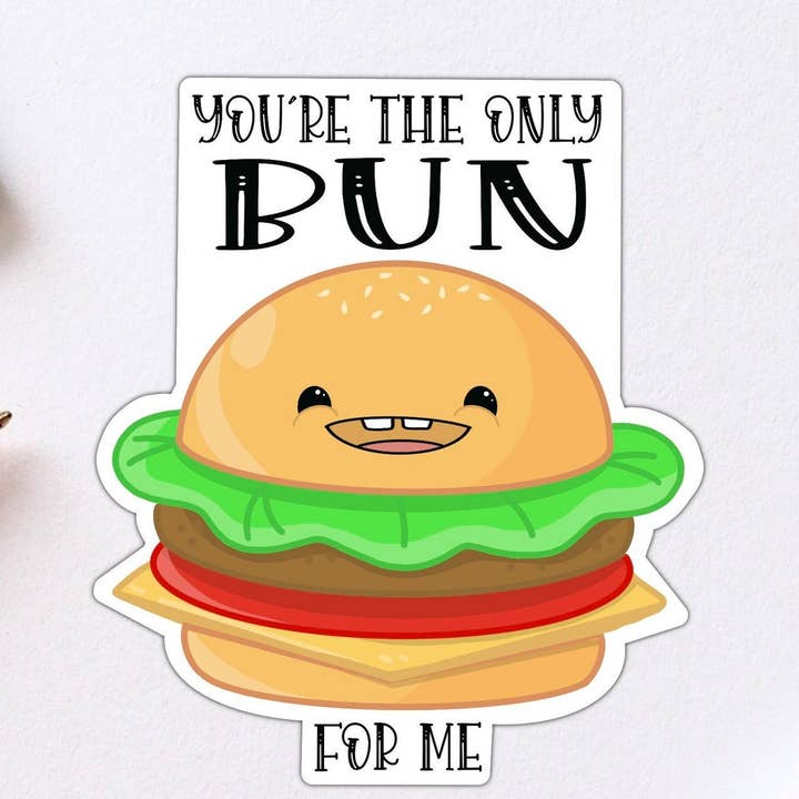 Jij bent de enige voor mij Hamburger vinylsticker voor wholesale door Stick With It Sticker Co