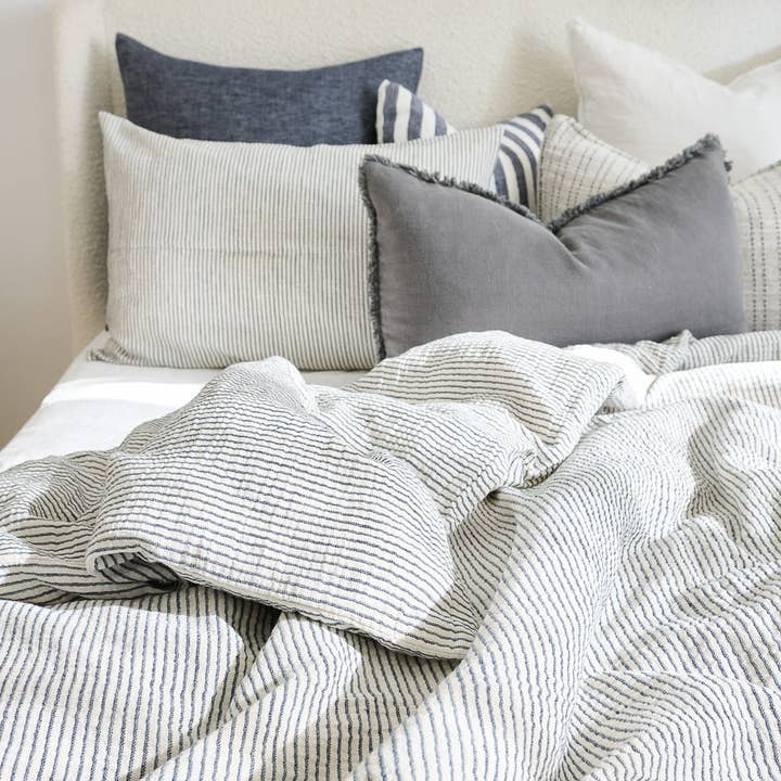 Marina Duvet - Off White w' Ink Stripe for wholesale on Faire2