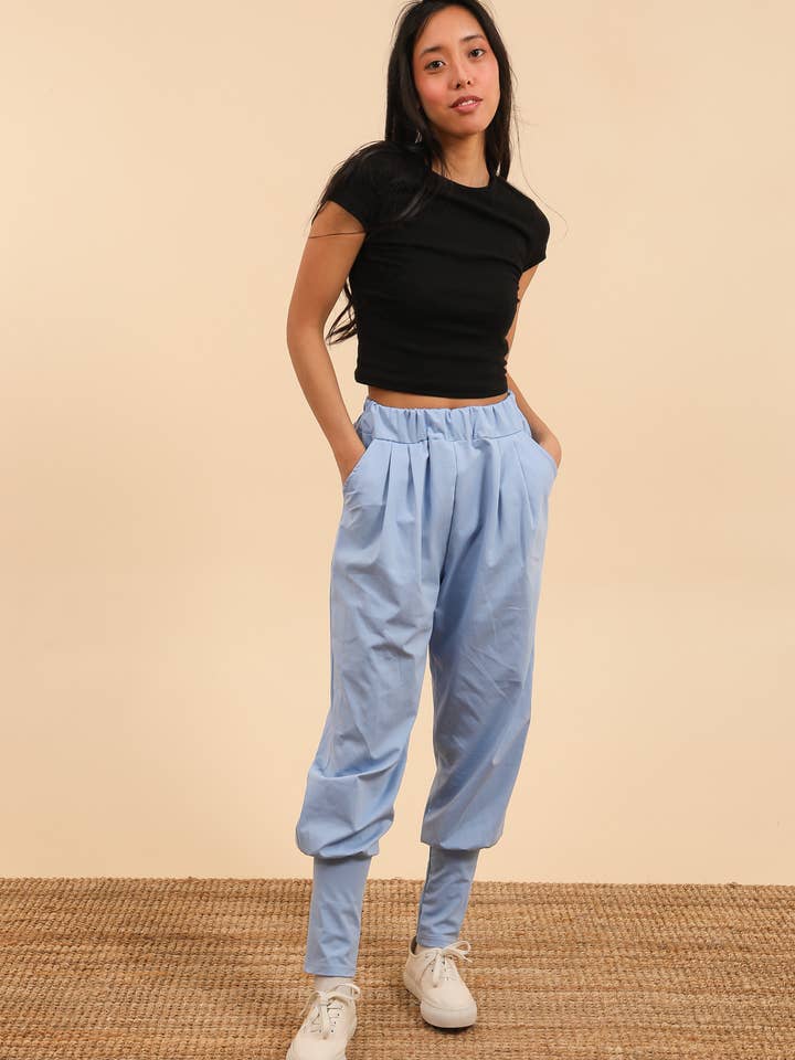 SP 25040 - Plain pants - Tightened at the ankles for wholesale by Lucky Nana