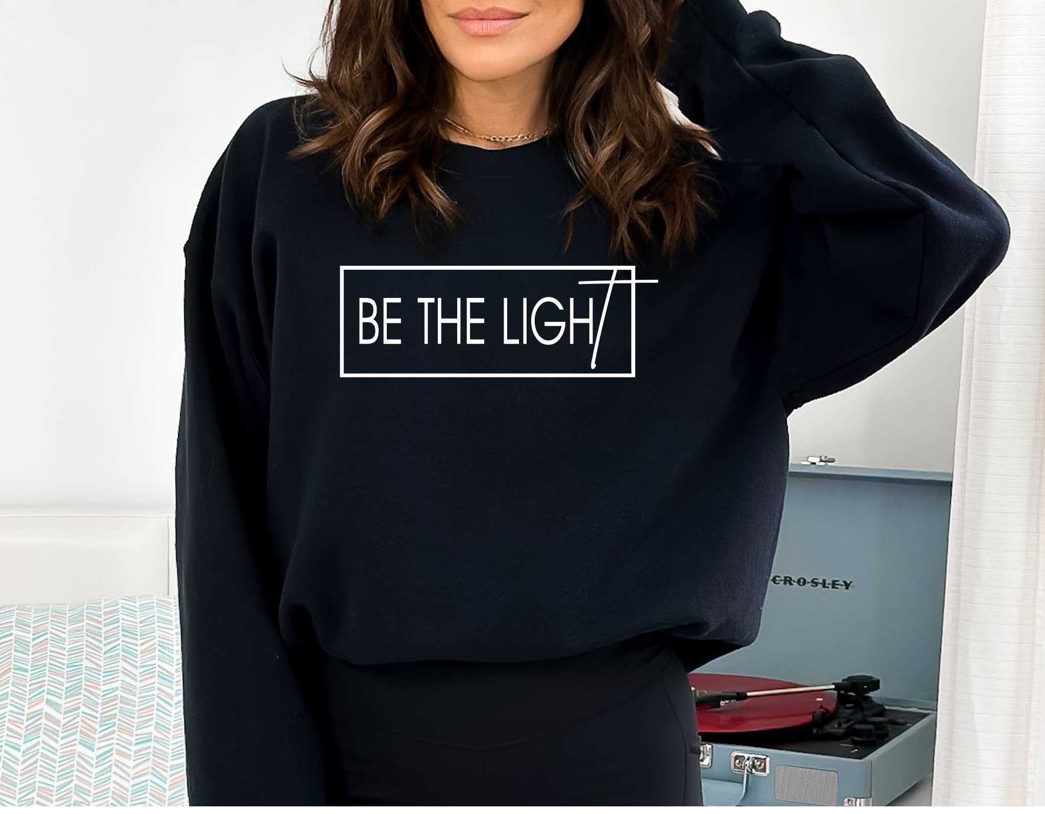 Custom T Story - Wholesale Graphic Sweatshirt - Women's - Be The Light Sweatshirt, Mathew 5:14 Sweatshirt3