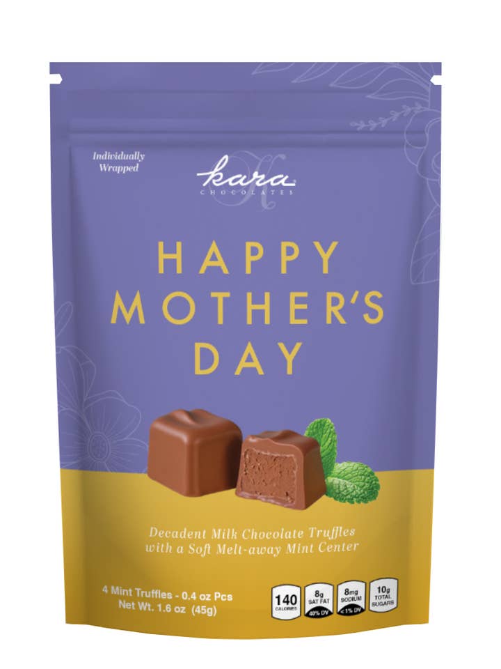 Mother's Day Mint Truffle Pouch for wholesale by Kara Chocolates