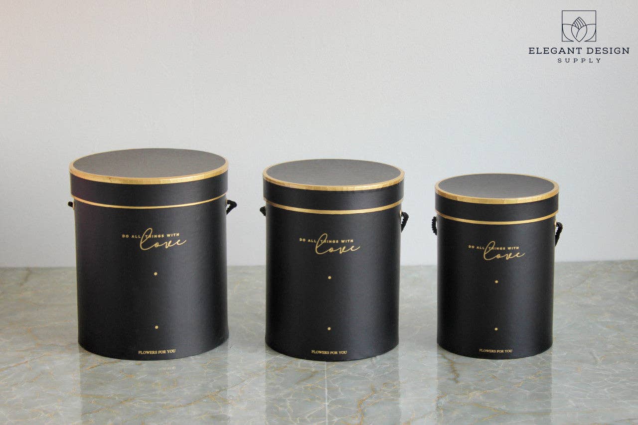 Elegant Design Supply - Wholesale Gift box - Do all things with Love Round Hat Flower Box3