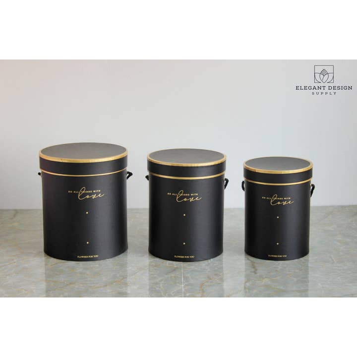 Elegant Design Supply - Wholesale Gift box - Do all things with Love Round Hat Flower Box3