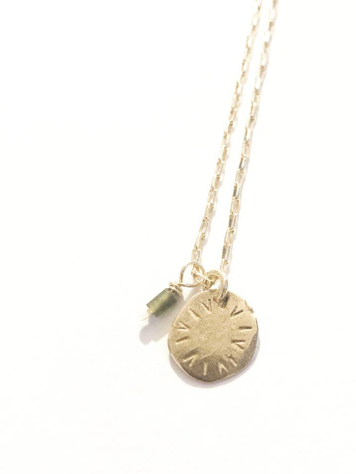 Grekisk medaljong+Jade halsband för wholesale av Zahavah Jewelry