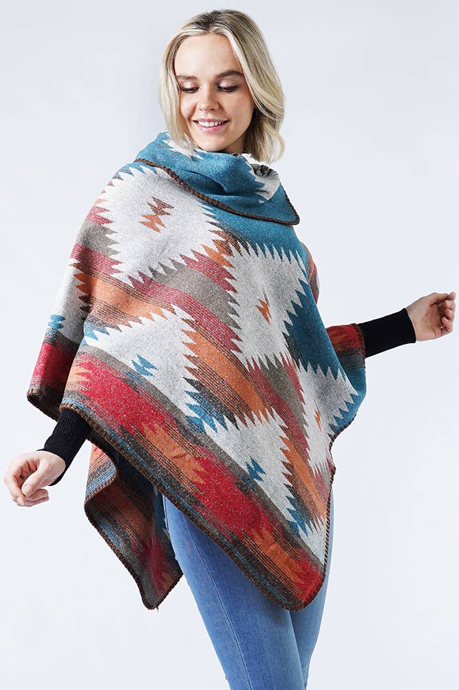 Hana - Wholesale Poncho - Women's - Western Pattern Poncho7