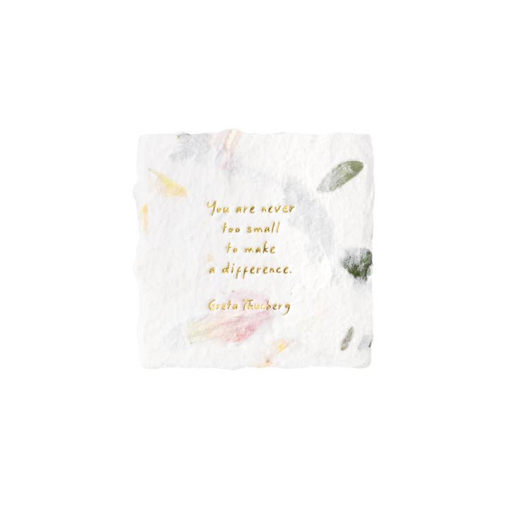 oblation papers & press - Wholesale Encouragement Card - Greta Thunberg Quote Petite Handmade Paper Letterpress