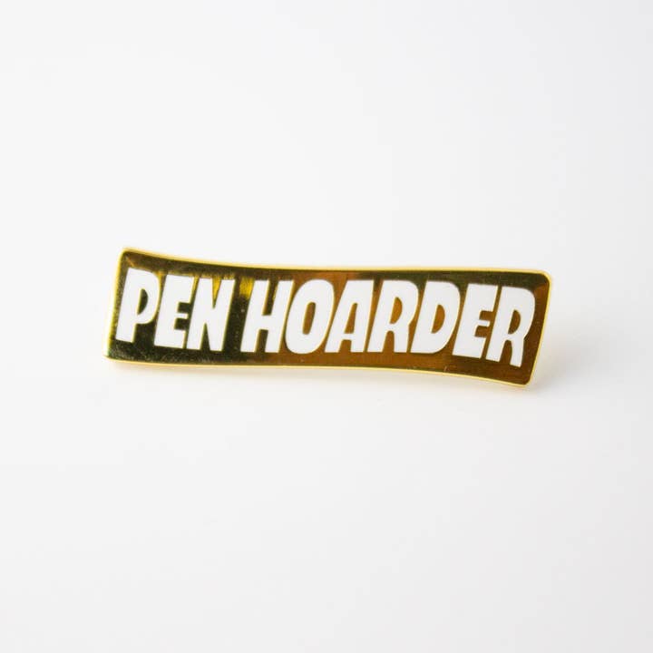Pen Hoarder Enamel Pin for wholesale by Bobo Design Studio