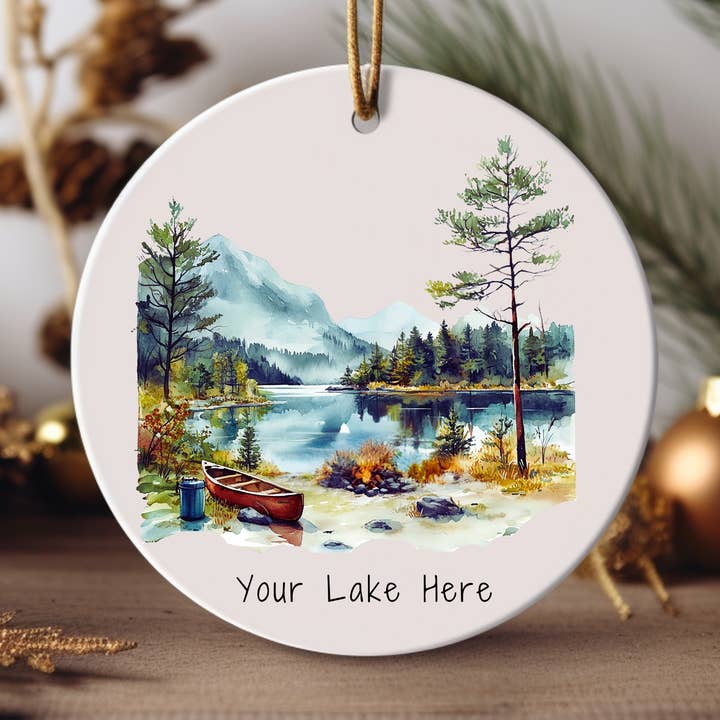 Summer Lake and Camping Christmas Ornament Name Drop Gift for wholesale by Stad Woodlands