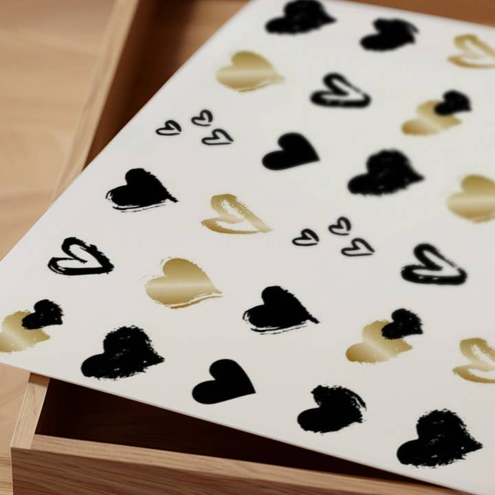 Sticker Varia - Wholesale Sticker - Sticker Sheet Gold and Black Hearts1