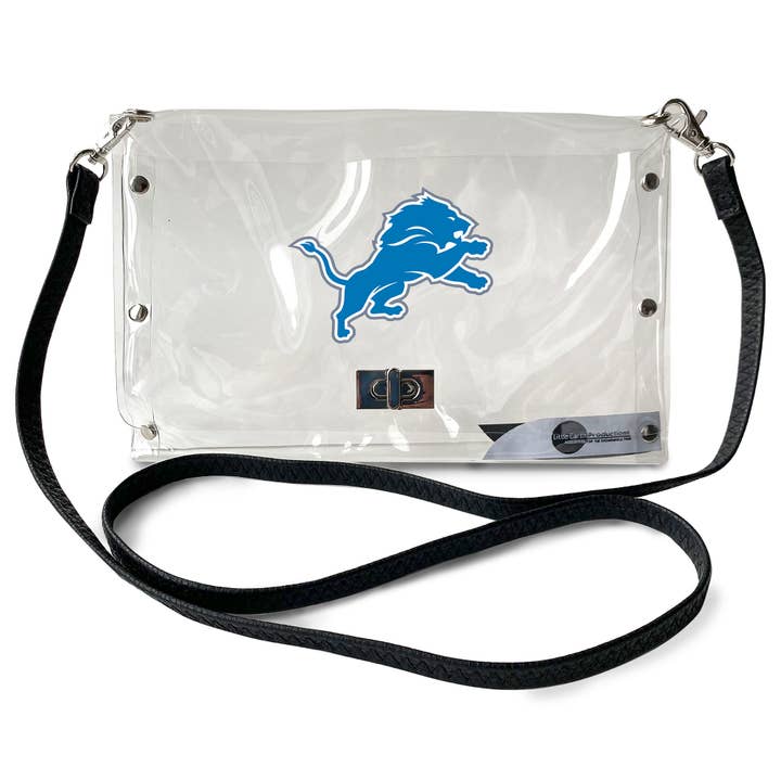 Little Earth Productions - Wholesale Crossbody Bag - Women's - NFL Detroit Lions Clear Envelope Purse