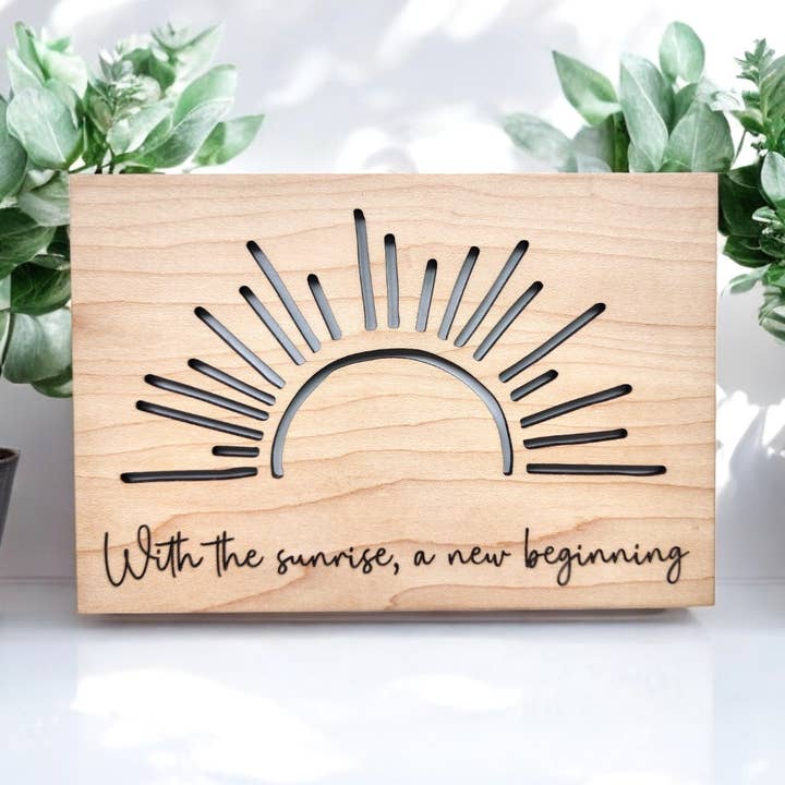 „Ein neuer Anfang“ - Holzkarte für die Ewigkeit für den Großhandel von G + H Gifts