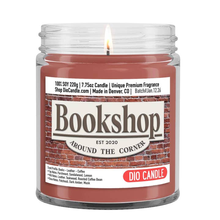 Bookshop Candle for wholesale by Dio Candle Company