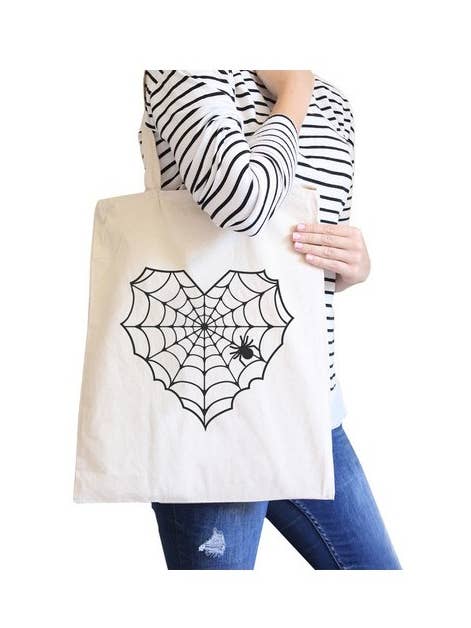 Heart Spider Web Canvas Bag for wholesale by 365 In Love