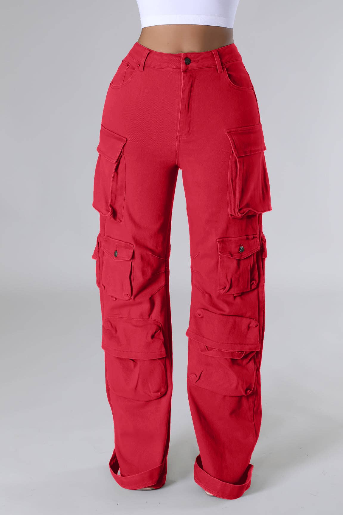 5besties inc - Wholesale Broek - Dames - DENIM CARGOBROEK MET MEERDERE ZAKKEN VOOR.10