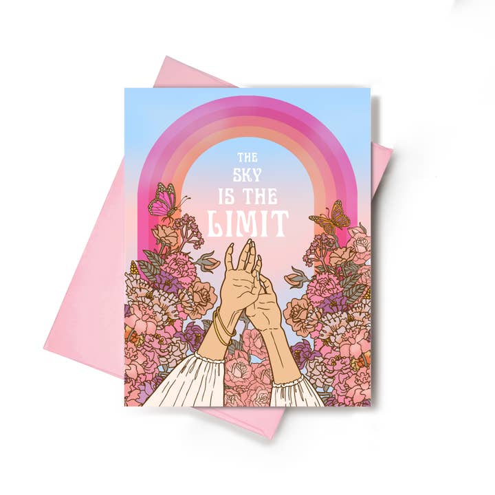 Le ciel est la limite Carte de vœux d'encouragement - Pack de 6 pour la vente par Love Haze Paper